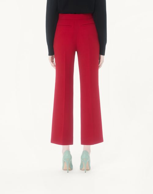 Valentino - Wool Crepe Trousers - Red - Woman - Trousers And Shorts